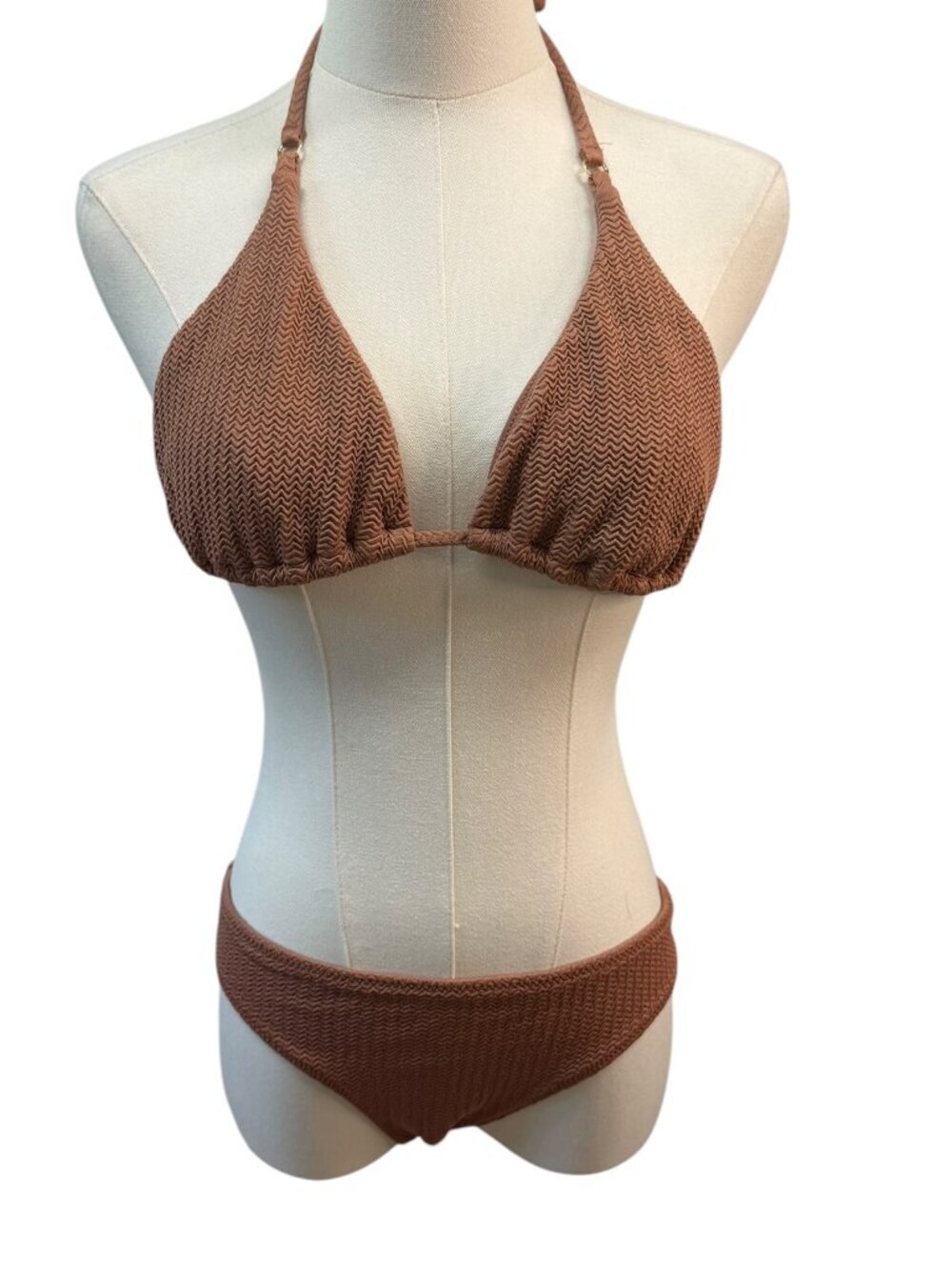 EUC ViX Paula Hermanny Firenze Bia Tube Bikini Set Devotion Tan M (Est)